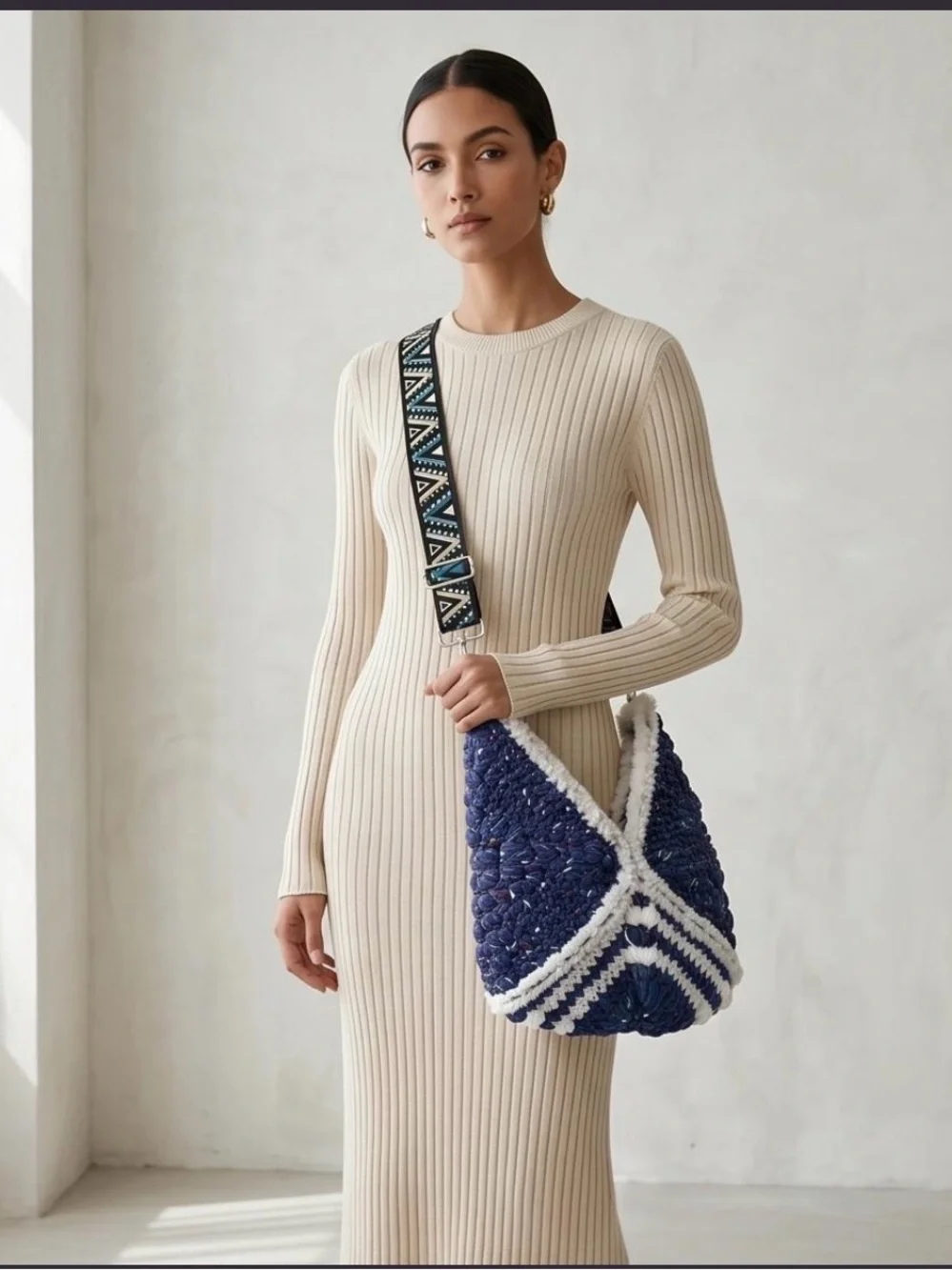 Handmade Crochet Market Bag | Boho Crossbody Tote | Unlined Artisan Shoulder Bag